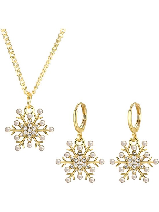 Jewelry - Earring and Necklace Set for Women Clear Cubic Zirconia